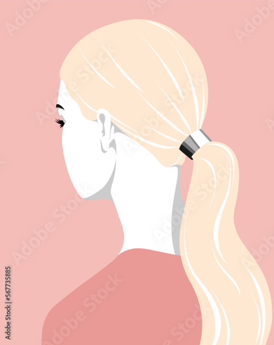 1351_Romantic young woman with long blond hair tied in ponytail