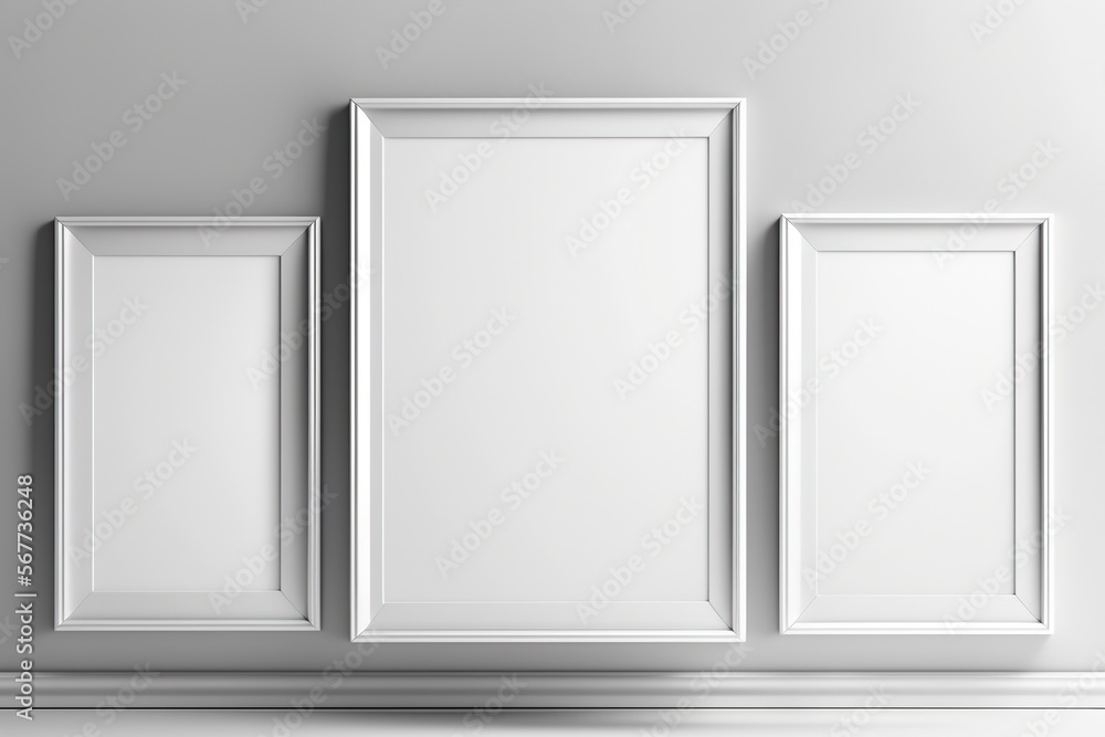 poster frame mockup in modern interior background, living room - generative AI poster frame mockup in modern interior background, living room - generative AI