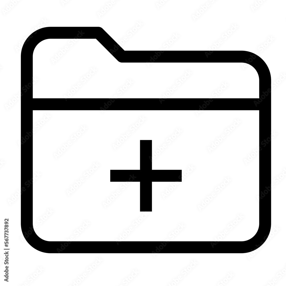 Obraz premium Add Folder line icon