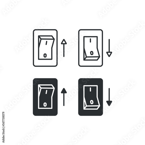 Light off and on electric switch line icon. Electric controller vector desing.
