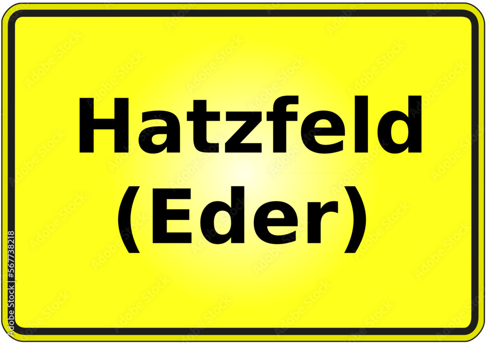 Fototapeta premium Ortseingangsschild Deutschland Stadt Hatzfeld (Eder)