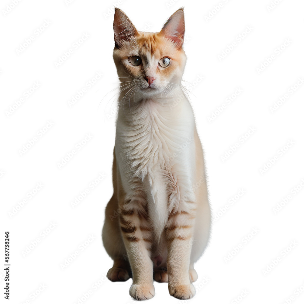 White and Brown Shade Cat in Sitting Postion