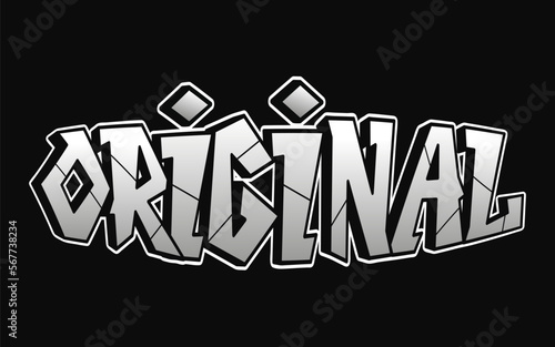 Original word trippy psychedelic graffiti style letters.Vector hand drawn doodle cartoon logo Original illustration. Funny cool trippy letters fashion graffiti style print t-shirt, poster concept