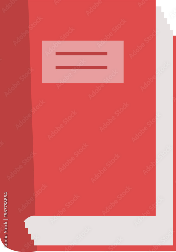 a white book-shaped sheet of paper with a red cover
a white book-shaped sheet of paper with a red cover