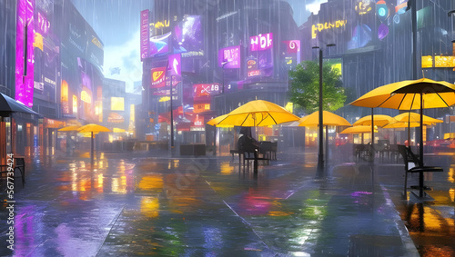 rain in the city, Gerado ia