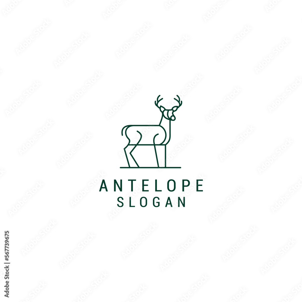 Antelope logo design icon vector Antelope logo design icon vector