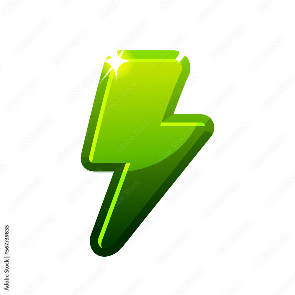 cartoon green icon Energy, game isolated icon cartoon green icon Energy, game isolated icon