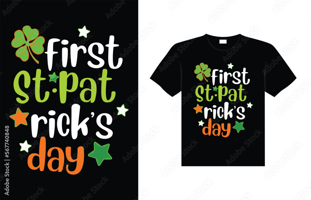 Naklejka premium st. Patrick's day typography colorful Irish quote vector Lettering t-shirt design