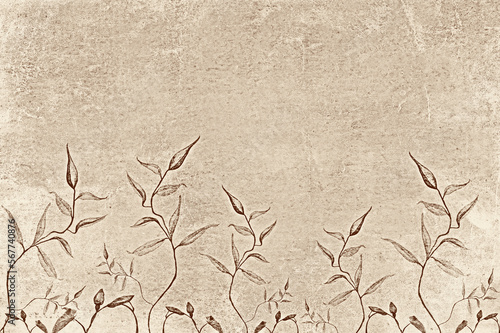 Tekstura motyw roślinny vintage jasna 