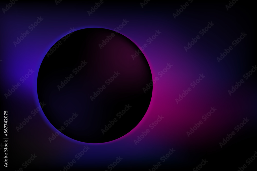 Black banner with circular copy space
