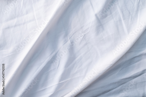 white bed linen gradient texture blurred curve style of abstract luxury fabric Wrinkled bed linen and dark gray shadows background
