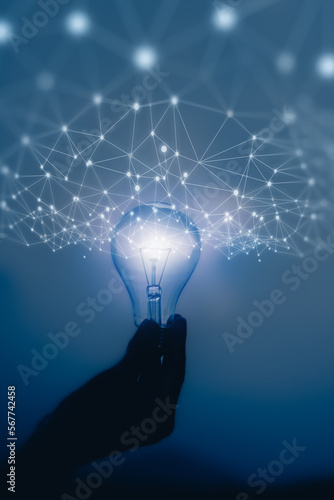 Fotografie creative idea.Concept of idea and innovation ,vertical