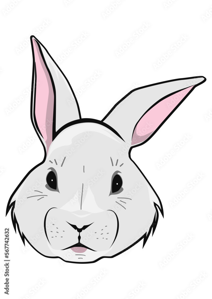 Cartoon Easter bunny face. Easy to use vector without gradients or other effects. Cartoon Easter bunny face. Easy to use vector without gradients or other effects.