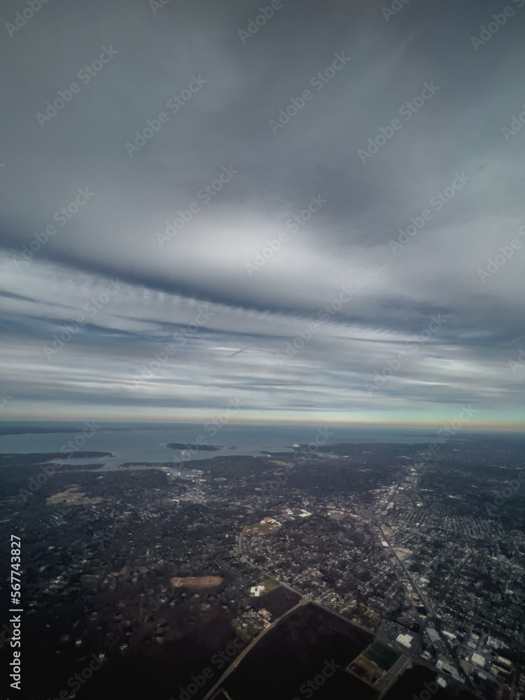 Fototapeta premium aerial view of new york city. downtown on a day with good weather.