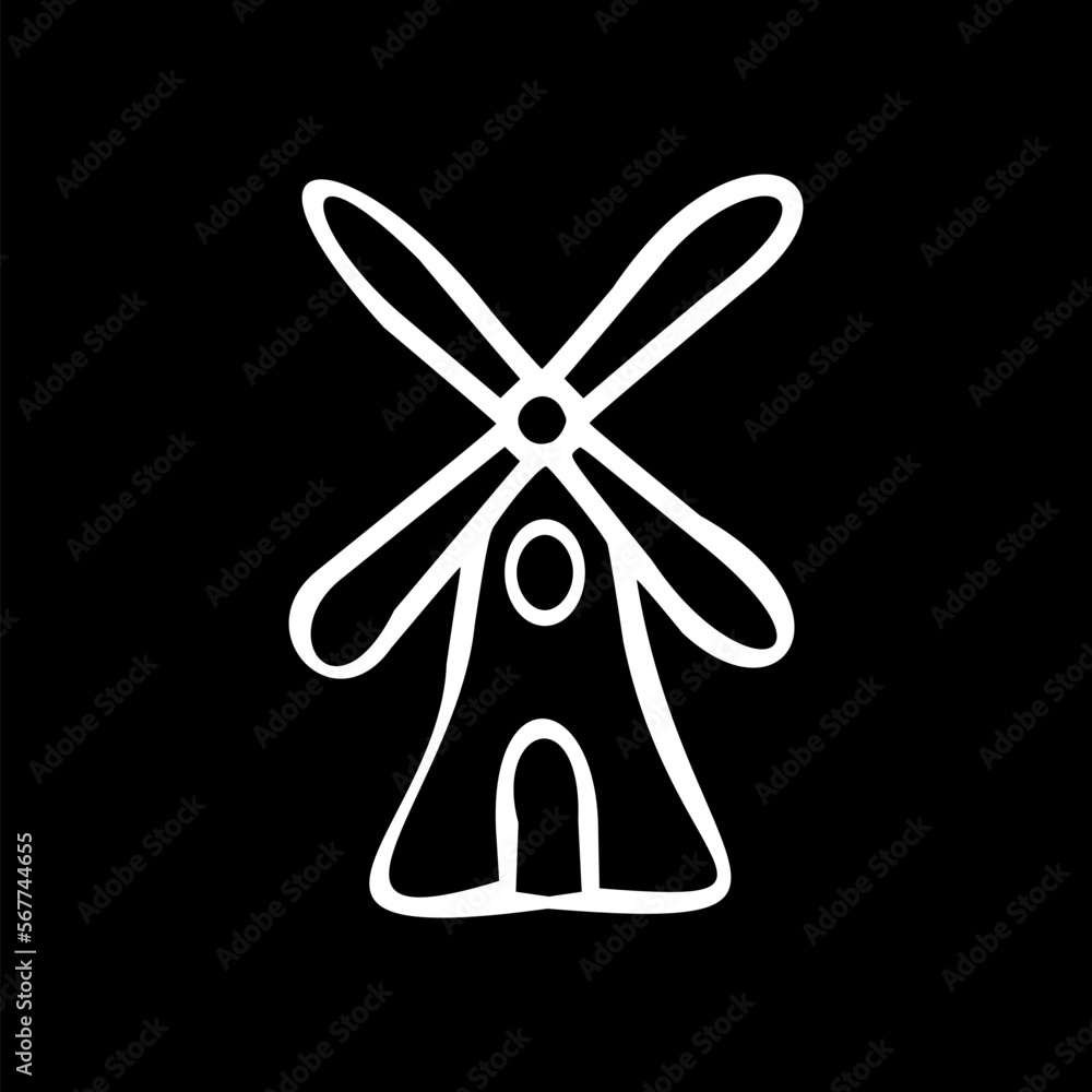 Wind power icon isolated on black background. Wind power icon isolated on black background.