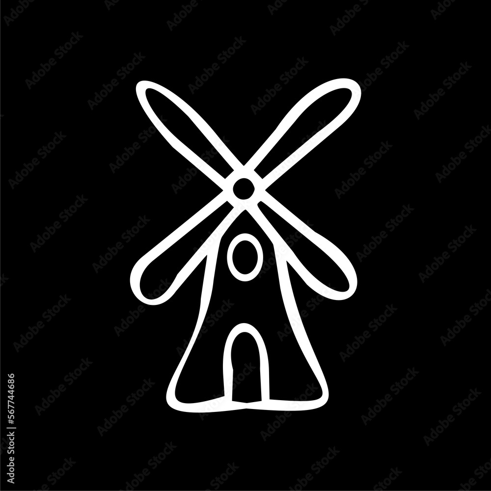 Wind power icon isolated on black background. Wind power icon isolated on black background.