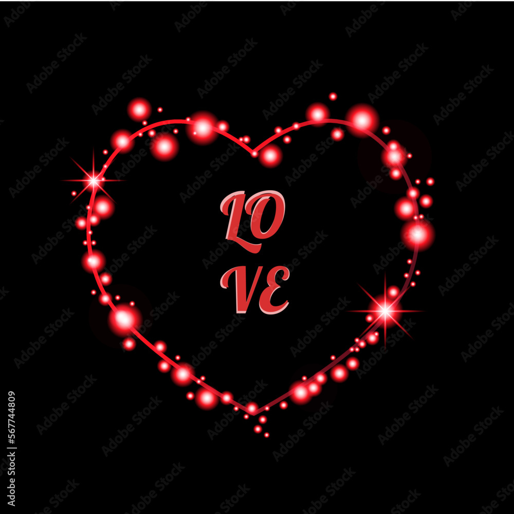 Happy valentines day. Pink hearts on valentines background. Romantic red and pink background. Vector computer graphics, postcards, frame leaflet, web banner