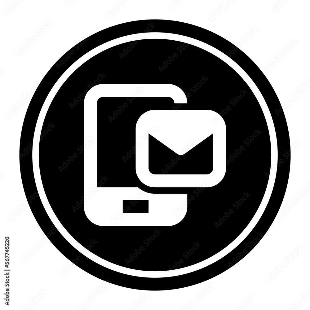 Mobile Message Circular line icon Mobile Message Circular line icon