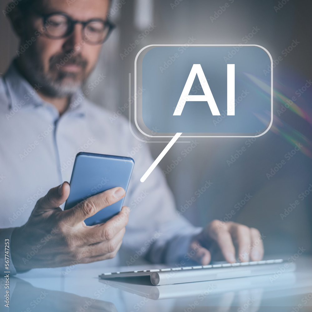 Smart device virtual control interface. Artificial intelligence new application AI futuristic concept Smart device virtual control interface. Artificial intelligence new application AI futuristic concept