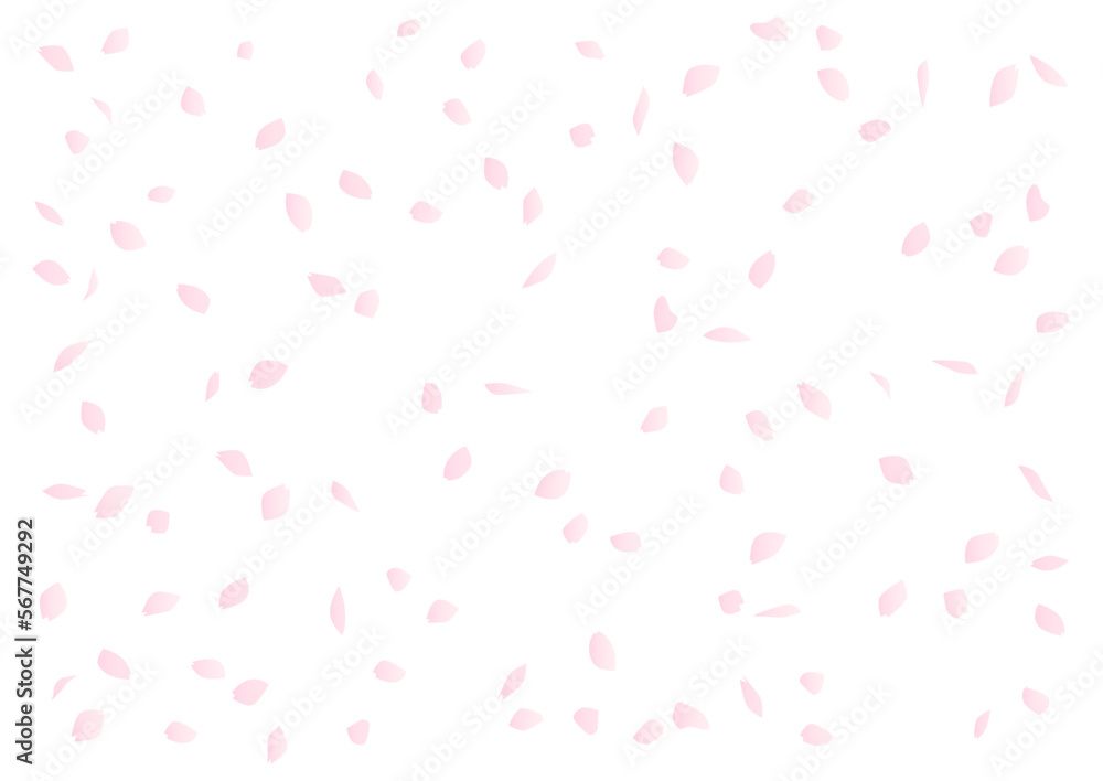 風に舞う桜の花びらのイラスト 風に舞う桜の花びらのイラスト
