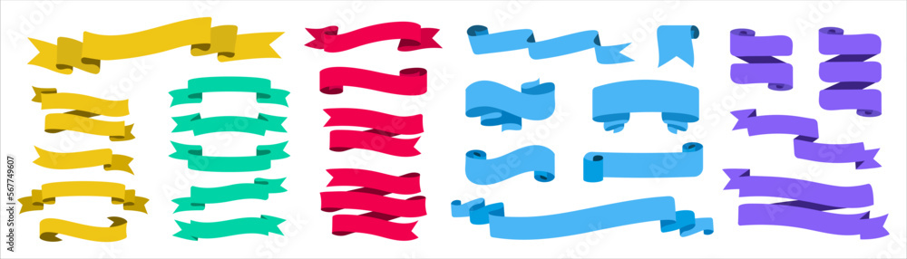 Ribbon Banners in different .shape and colors. Set of colourful Ribbons Banners. Vintage ribbon elements. Ribbon Banners in different .shape and colors. Set of colourful Ribbons Banners. Vintage ribbon elements.