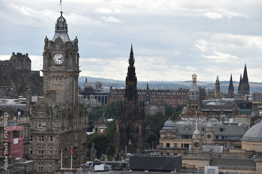 Aerial view of Edinburgh city centre with buildings and landmarks. Aerial view of Edinburgh city centre with buildings and landmarks.