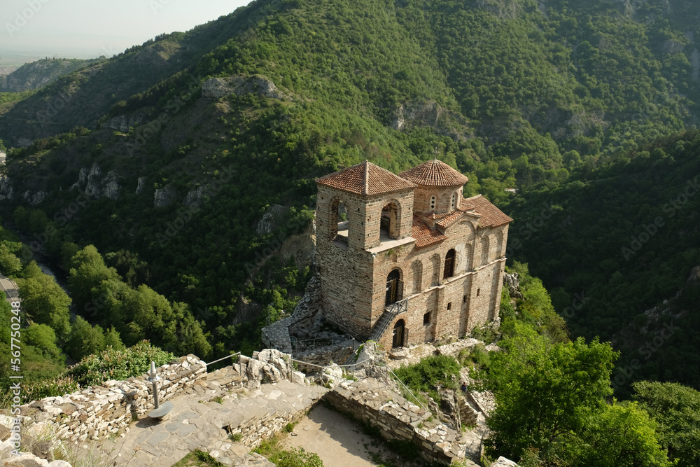 Asenova fortress. Church of Holy Virgin Petrich. Asenovgrad. Bulgaria.