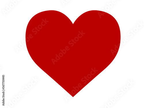 Red Heart. Flat red heart , PNG format illustration with alpha channel.