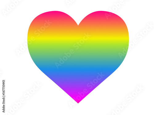 Rainbow Colors Heart. PNG format illustration with alpha channel background.