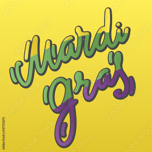 Mardi gras logo design. Lettering carnival party