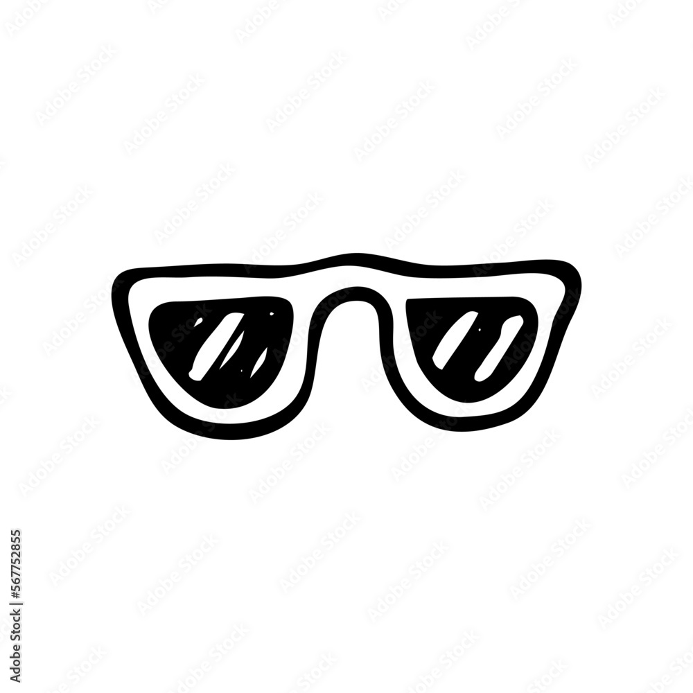 Sunglasses sketch. Summer accessory to protect your eyes from sun. Hand drawn vector line art illustration. Sunglasses sketch. Summer accessory to protect your eyes from sun. Hand drawn vector line art illustration.