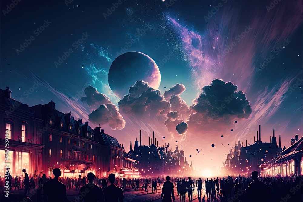 Wall art, wallpaper frame art, digital art style, comic style, outer