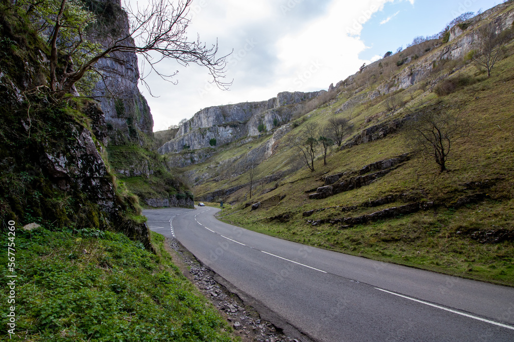 Fototapeta premium Cheddar Gorge the village of Cheddar, Somerset, England