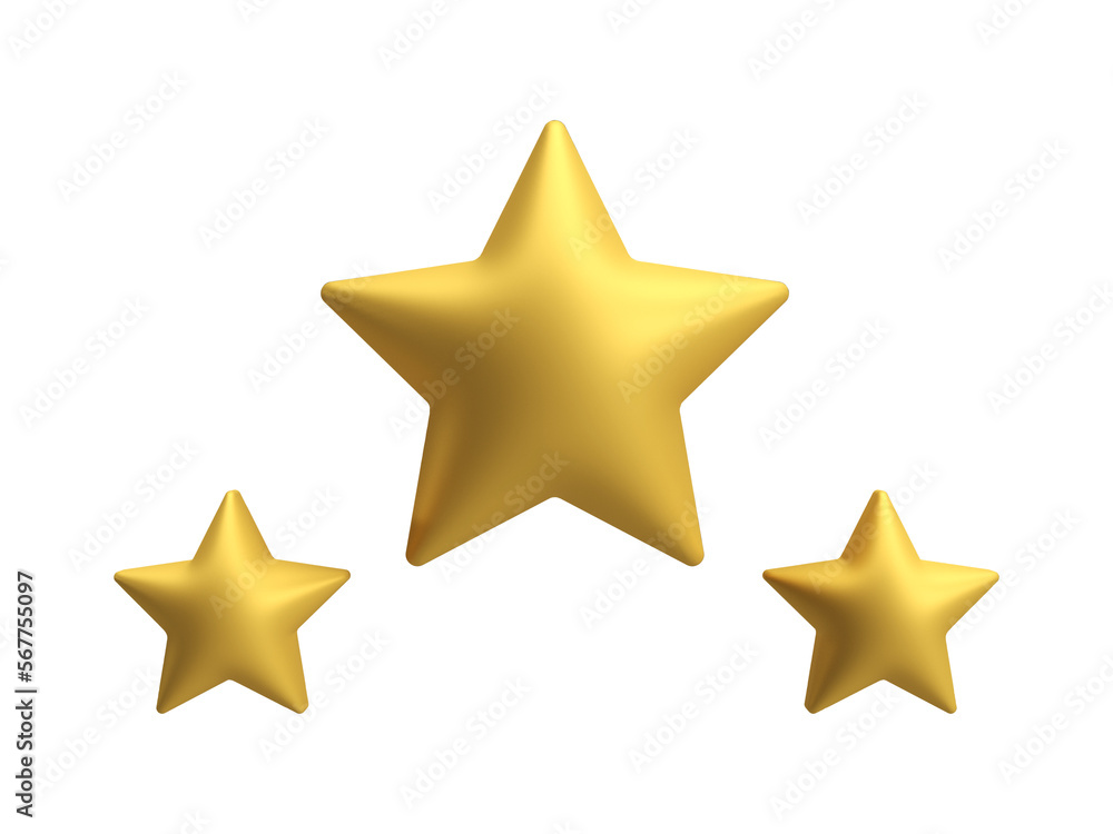 Obraz premium 3 Gold Stars, Transparent