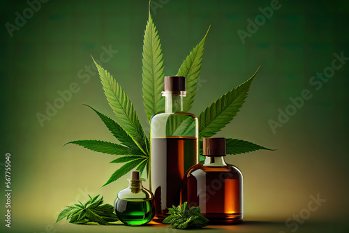 Healthy Hemp cannabis leaves