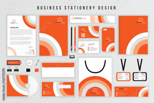 Abstract professional business stationery design set or brand identity design template