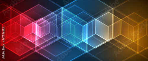 Quantum processing. Deep learning artificial intelligence. Future new technology  for business or science presentation