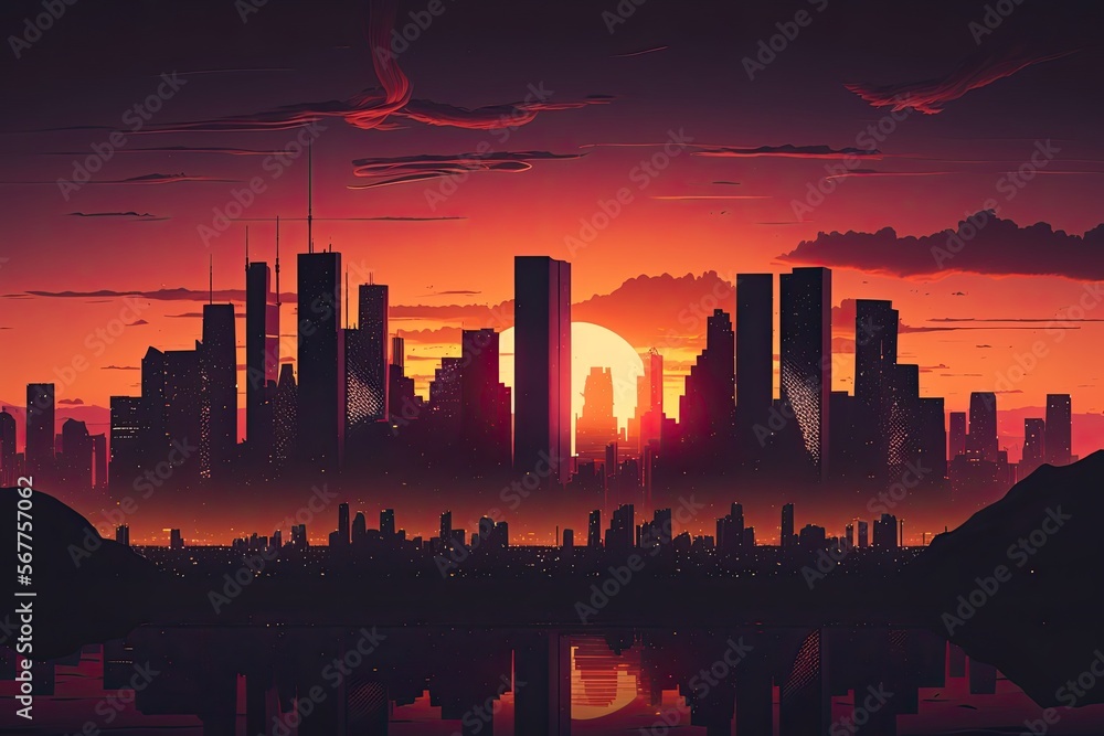 Gorgeous Sunset Views Over Skyscrapers