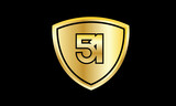 Number Gold Shield Security Black Logo