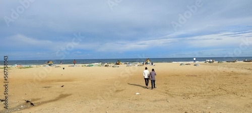 kite surfing on the beach
