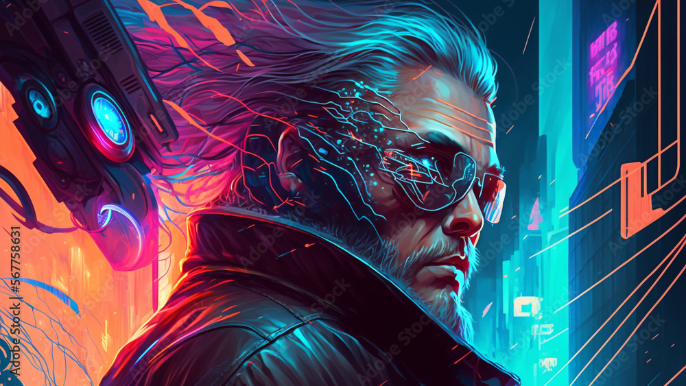cyberpunk inspired art 4k wallpaper Stock Illustration | Adobe Stock