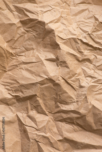 Wrinkled sheet of kraft paper for packaging
