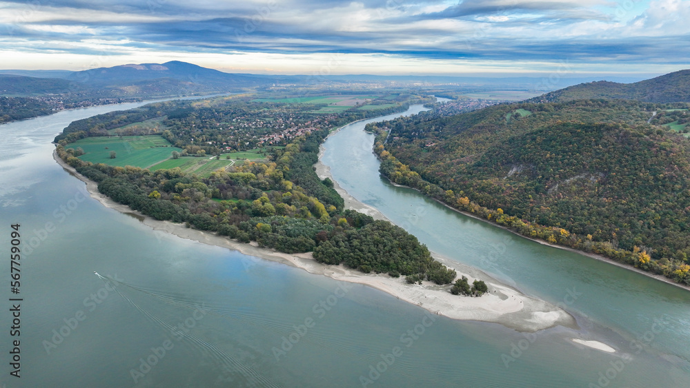 aerial view of the river
