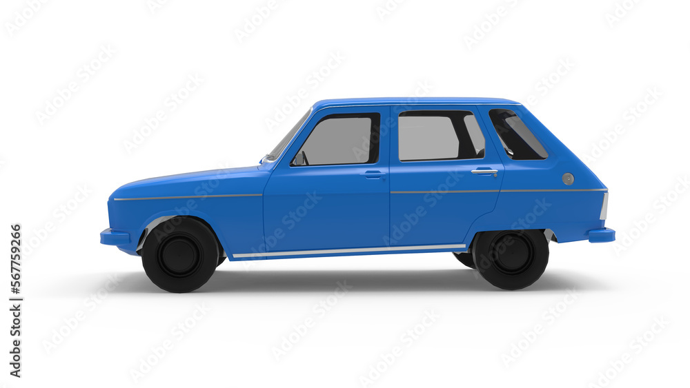 blue car isolated on white