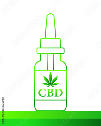 CBD oil, cannabis leaf