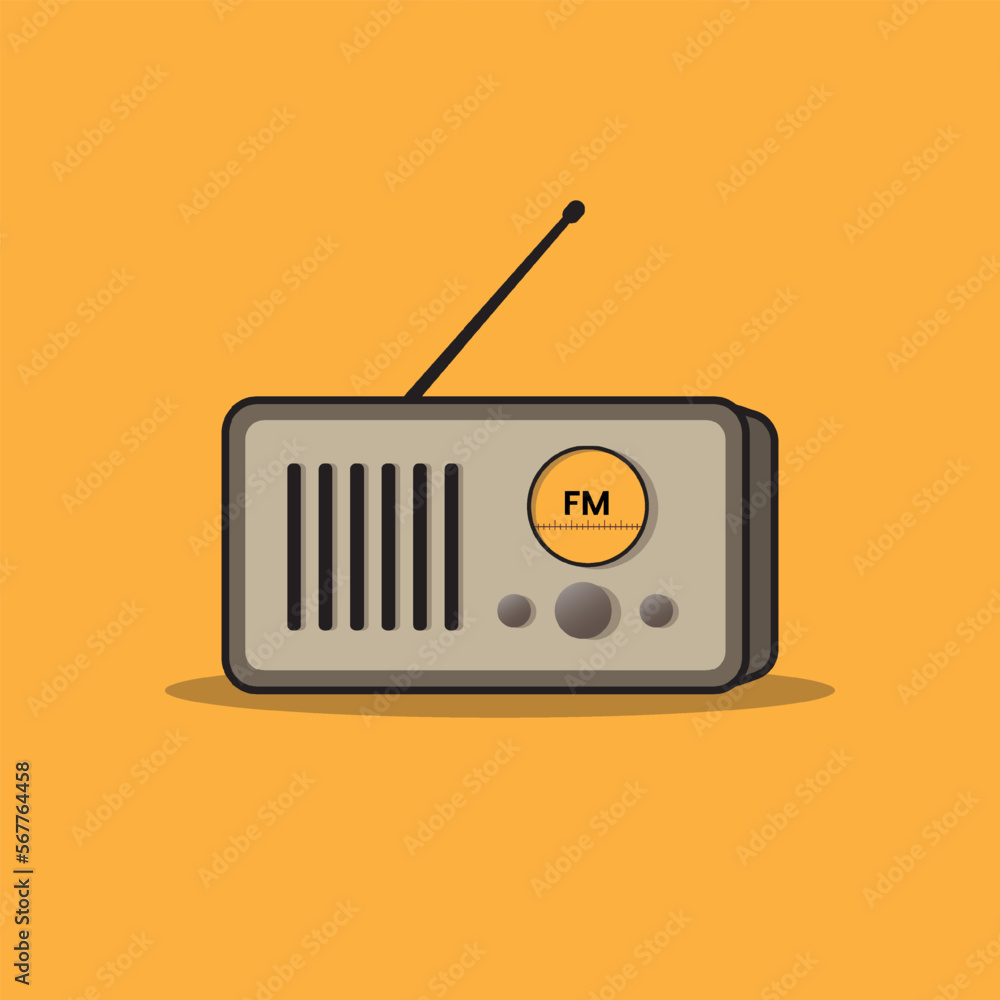Obraz premium Radio flat illustration. World Radio Day. Free vector