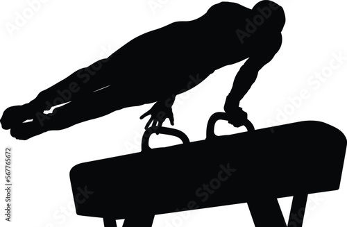 pomme horse exercise athlete gymnast black silhouette