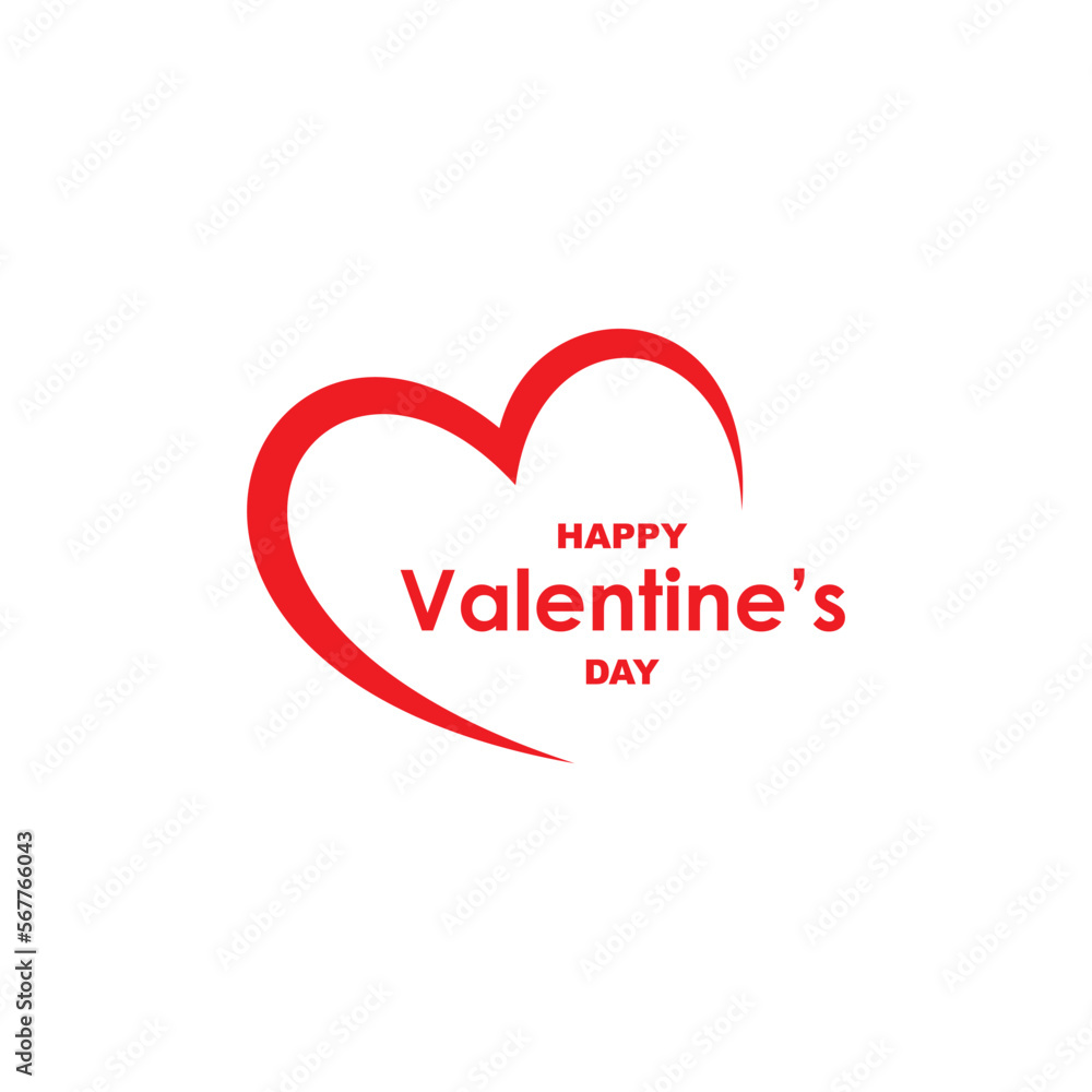 Simple happy valentines day celebration vector design