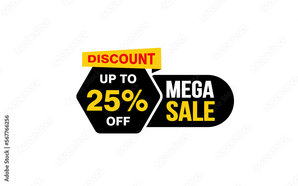 25 Percent MEGA SALE offer, clearance, promotion banner layout with sticker style.
25 Percent MEGA SALE offer, clearance, promotion banner layout with sticker style.