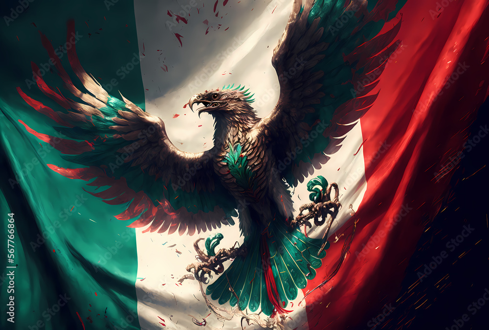 Mexico's Patriotic symbol is a Mexican Eagle Stock Illustration | Adobe ...